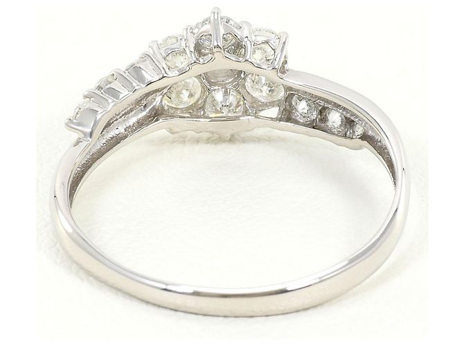 Autre Marque Anello a fascia in platino e diamanti - vista 4