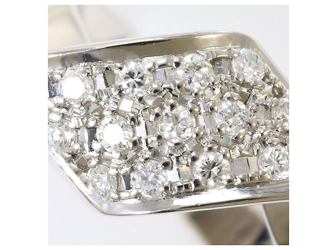 Autre Marque Anello a fascia in platino e diamanti - vista 2