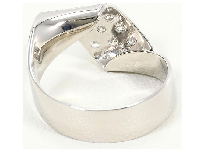 Autre Marque Anello a fascia in platino e diamanti - vista 4