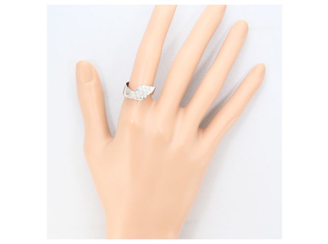 Autre Marque Anello a fascia in platino e diamanti - vista 6