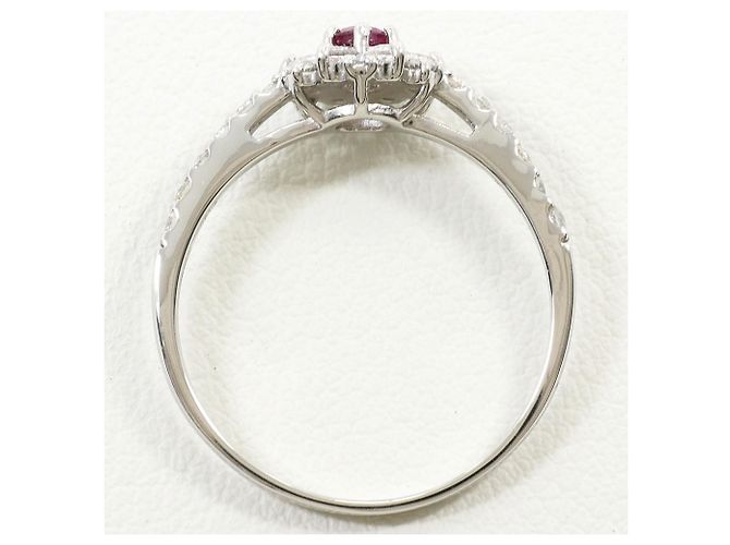 Autre Marque PT950 Platinring mit Rubin und Diamant - Ansicht 3