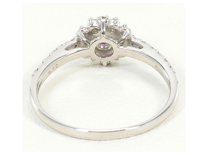 Autre Marque PT950 Platinring mit Rubin und Diamant - Ansicht 4