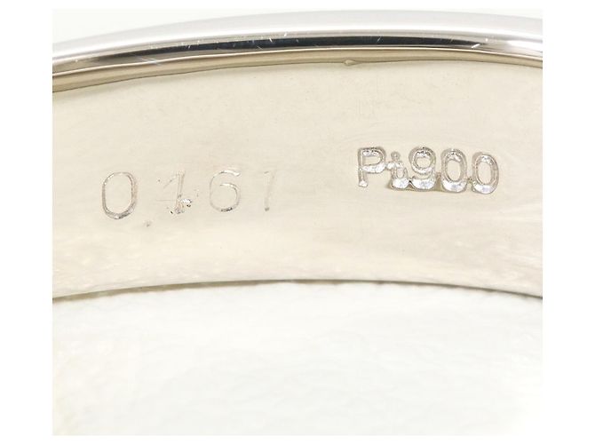 Autre Marque Anel de banda em platina com diamante verde - vista 6