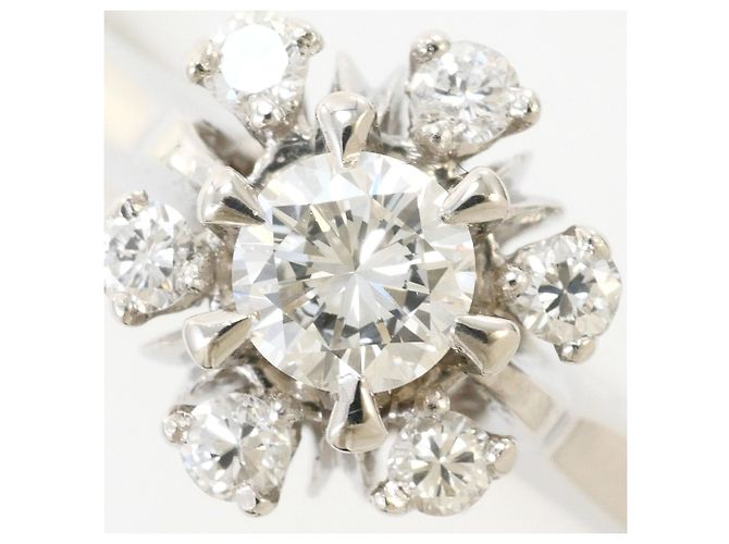 Autre Marque Anello a fascia in platino e diamanti - vista 2