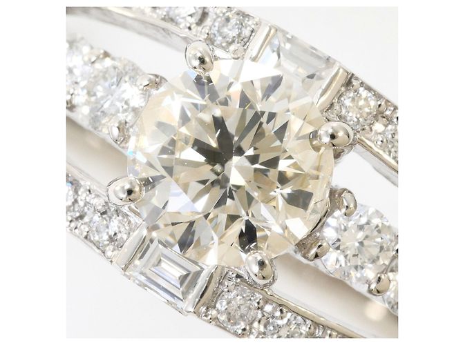 Autre Marque Anello a fascia in platino e diamanti - vista 2
