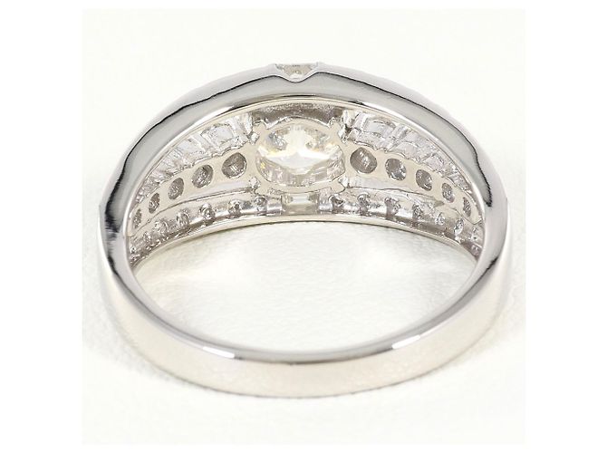 Autre Marque Anello a fascia in platino e diamanti - vista 4