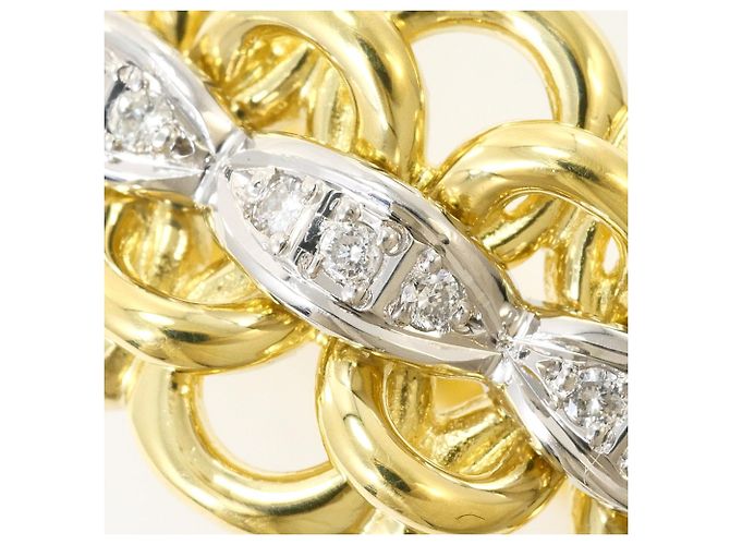 Autre Marque Platin- und Gelbgold-Ring mit Diamant Golden - Ansicht 2