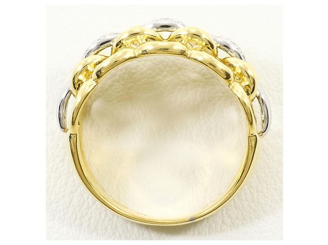 Autre Marque Platin- und Gelbgold-Ring mit Diamant Golden - Ansicht 3