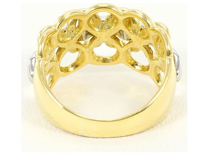 Autre Marque Platin- und Gelbgold-Ring mit Diamant Golden - Ansicht 4