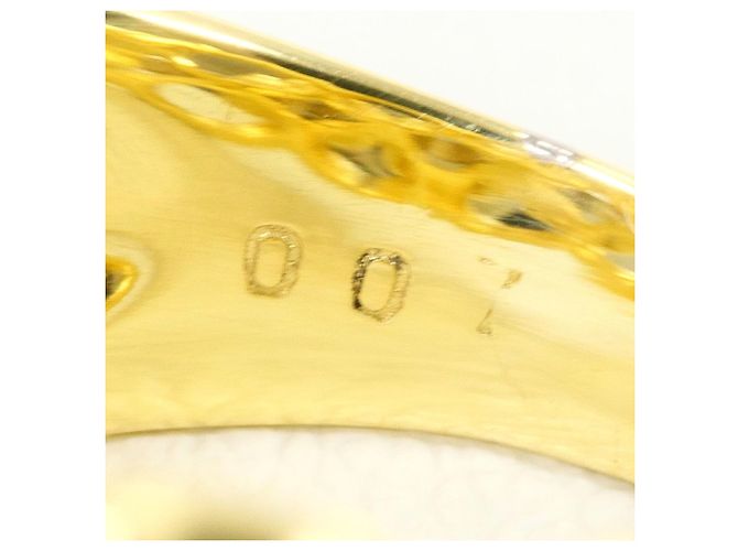 Autre Marque Platin- und Gelbgold-Ring mit Diamant Golden - Ansicht 6