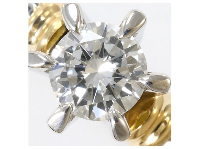 Autre Marque Platin- und Gelbgold-Ring mit Diamant Golden - Ansicht 2