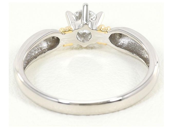 Autre Marque Platin- und Gelbgold-Ring mit Diamant Golden - Ansicht 4
