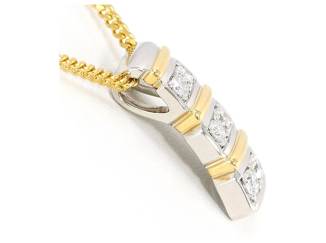 Autre Marque Collana in oro giallo 18K e platino con diamante D'oro - vista 2