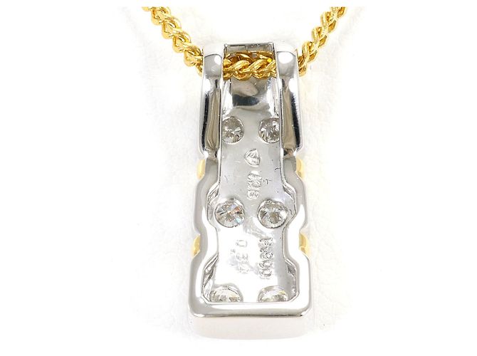 Autre Marque Collana in oro giallo 18K e platino con diamante D'oro - vista 3
