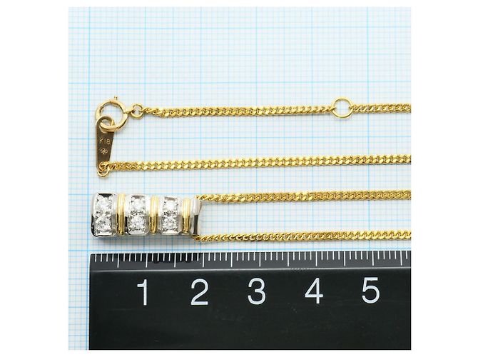 Autre Marque Collana in oro giallo 18K e platino con diamante D'oro - vista 5