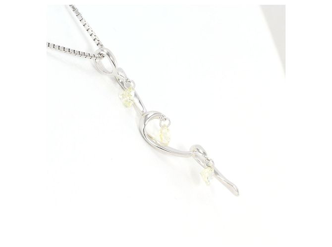 Autre Marque Collana in oro bianco 18K con diamante giallo D'oro - vista 2