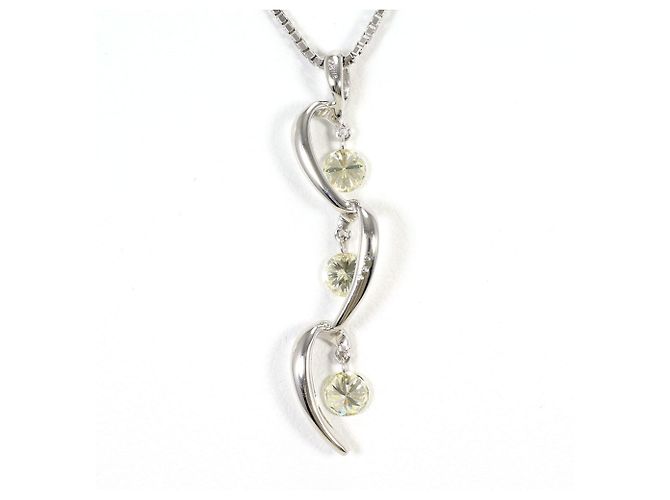 Autre Marque Collana in oro bianco 18K con diamante giallo D'oro - vista 3