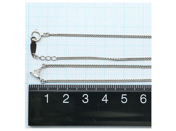 Autre Marque Platinhalskette mit Diamantanhänger - Ansicht 5