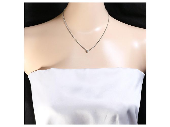 Autre Marque Platinhalskette mit Diamantanhänger - Ansicht 6