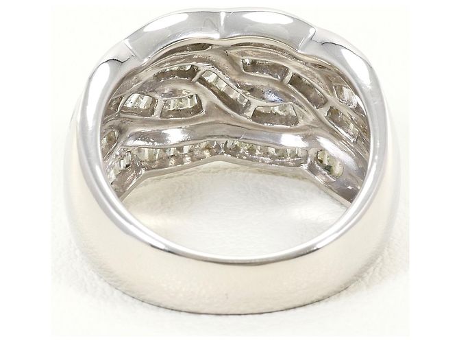 Autre Marque Anello a fascia in platino PT900 con diamante - vista 3