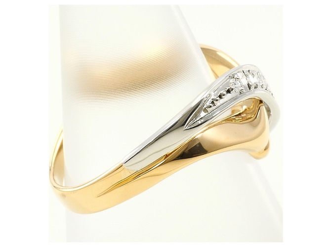 Autre Marque 18K Gelbgold und Platin Diamant Ring Golden - Ansicht 3