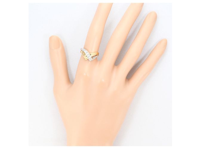 Autre Marque 18K Gelbgold und Platin Diamant Ring Golden - Ansicht 7