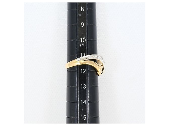 Autre Marque 18K Gelbgold und Platin Diamant Ring Golden - Ansicht 8
