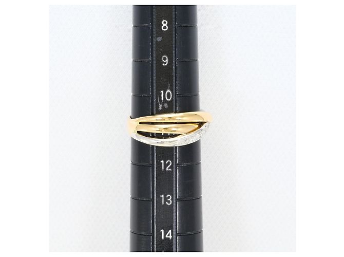 Autre Marque 18K Gelbgold- und Platinring mit Diamant Golden - Ansicht 8