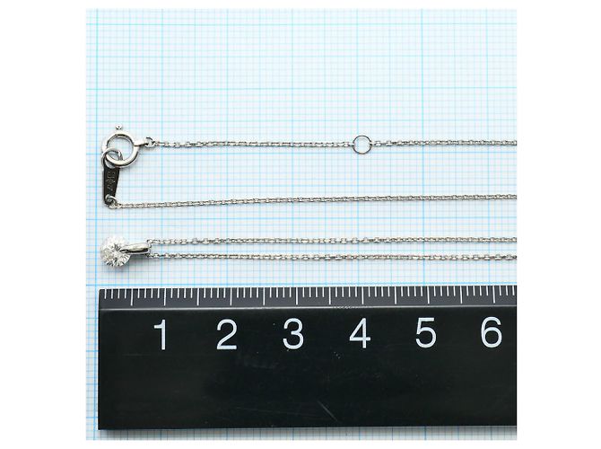Autre Marque Platinhalskette PT900/PT850 mit Diamant - Ansicht 5