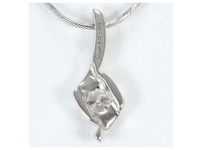 Autre Marque 18K Weißgoldkette mit Diamant Golden - Ansicht 3