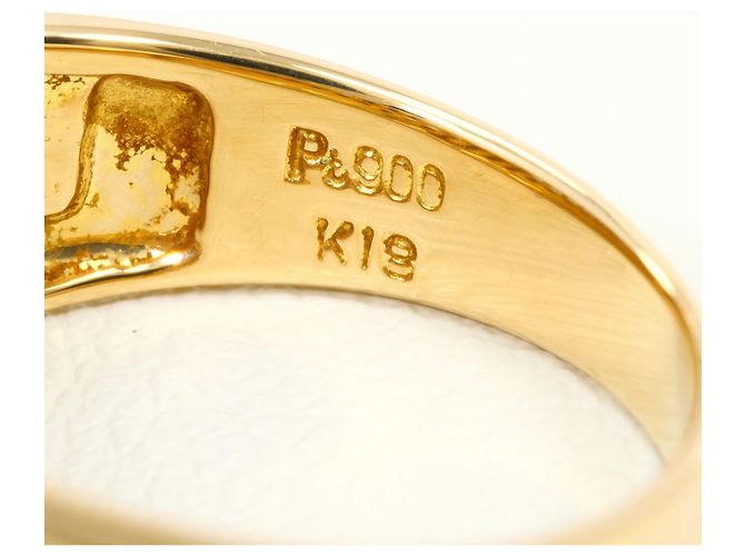 Autre Marque 18K Gelbgold- und Platin-Ring mit Diamant Golden - Ansicht 5