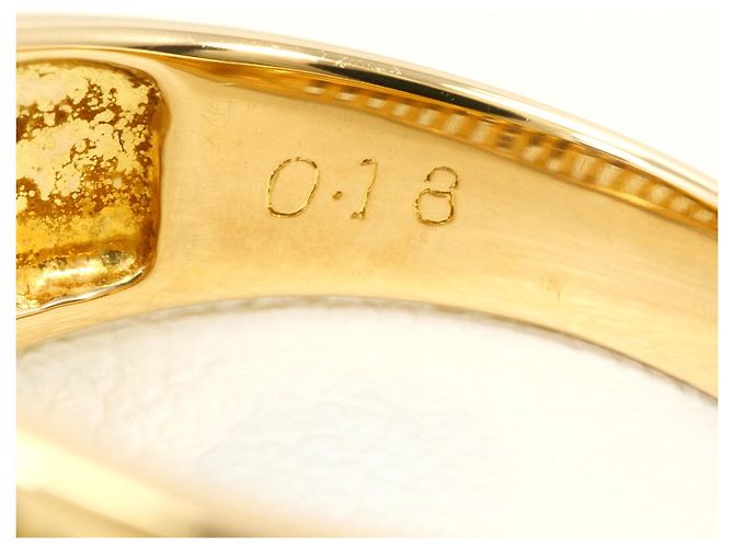 Autre Marque 18K Gelbgold- und Platin-Ring mit Diamant Golden - Ansicht 6