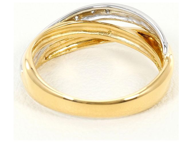 Autre Marque Platin- und Goldring mit Diamant Golden - Ansicht 4