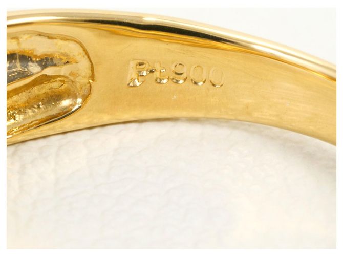 Autre Marque Platin- und Goldring mit Diamant Golden - Ansicht 5