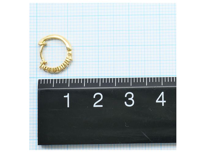 Autre Marque Orecchini a cerchio in oro giallo 18K con diamante D'oro - vista 3