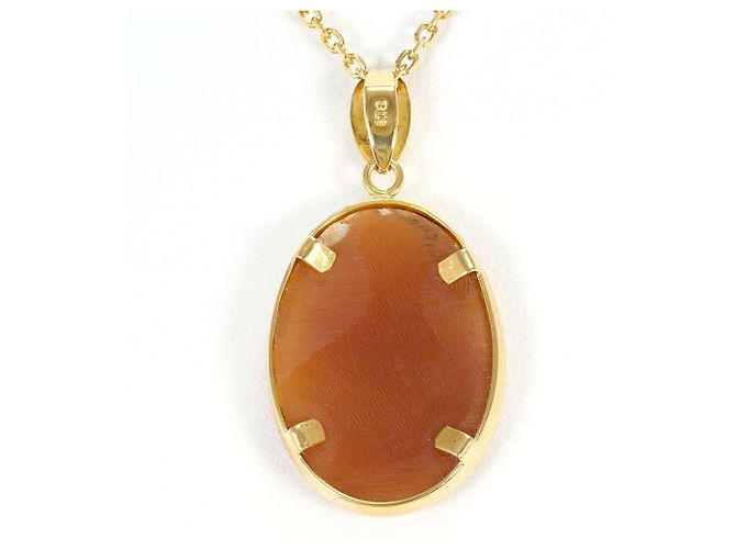 Autre Marque Collar de oro amarillo de 18K con camafeo de concha Dorado - vista 3