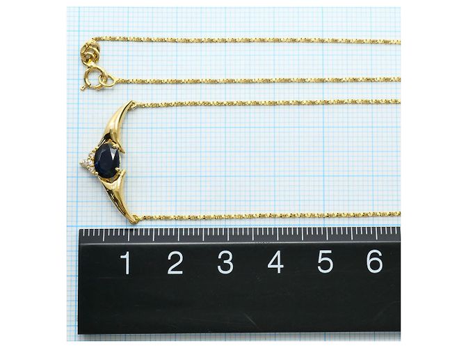 Autre Marque Collana in oro giallo 18K con zaffiro e diamante D'oro - vista 5