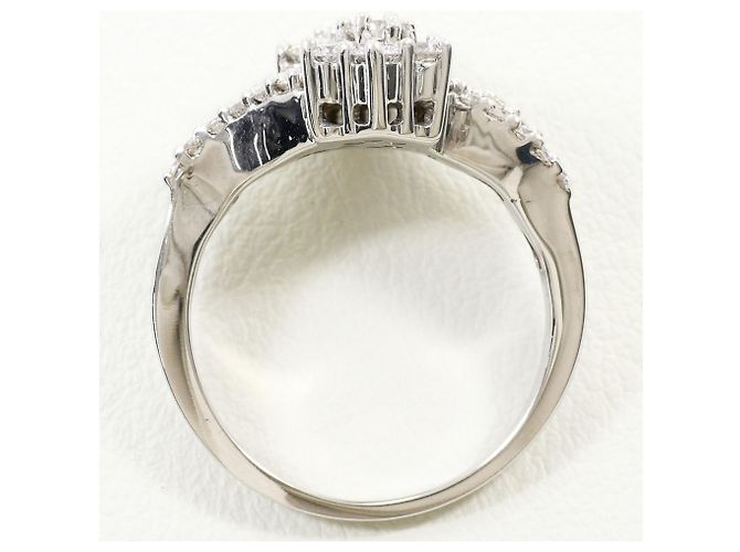 Autre Marque Anello a fascia in oro bianco 18K con diamante D'oro - vista 3