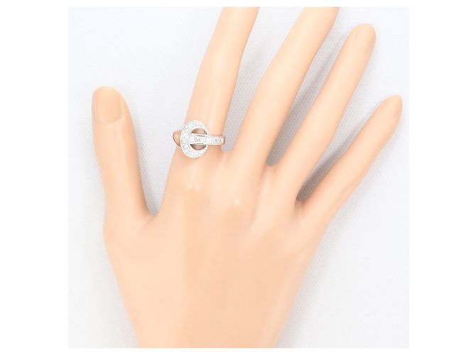 Autre Marque Anillo de banda en oro blanco de 18K con diamante Dorado - vista 7