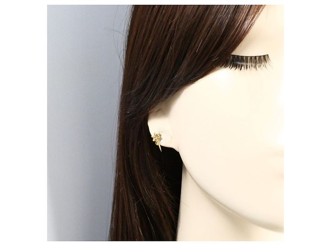 Autre Marque Orecchini a clip in oro giallo 18K con diamanti marroni Marrone D'oro - vista 4