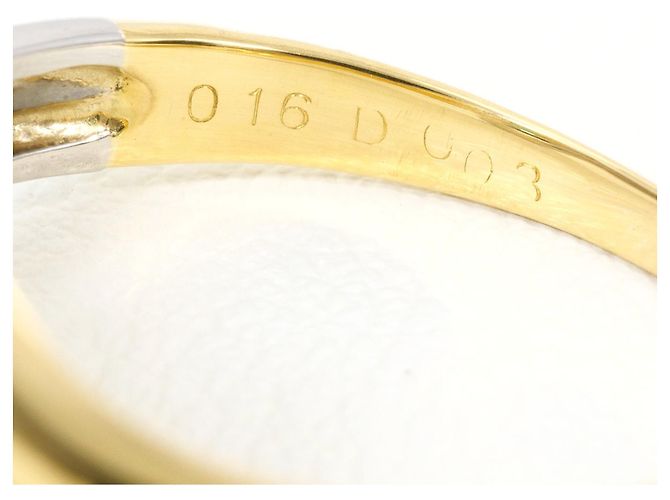 Autre Marque Eleganter 18K Gold- und Platinring Golden - Ansicht 4
