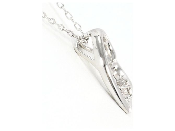 Autre Marque Collana in oro bianco 10K con diamanti Rosa D'oro - vista 2