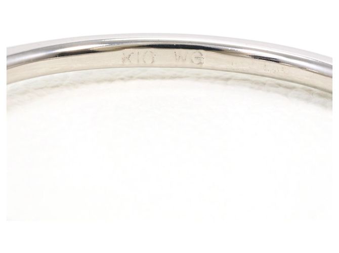 Autre Marque Anello a fascia in oro bianco 10K con diamante D'oro - vista 4