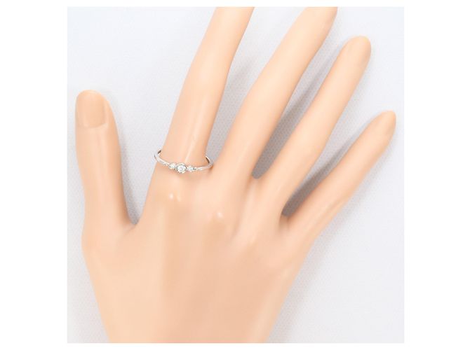 Autre Marque Anello a fascia in oro bianco 10K con diamante D'oro - vista 6