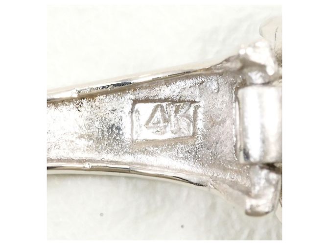 Autre Marque Orecchini a cerchio in oro bianco 14K con zircone cubico D'oro - vista 5