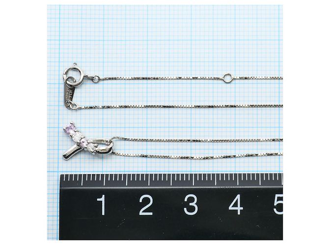Autre Marque Collana in oro bianco 14K con zaffiro rosa e diamante D'oro - vista 4