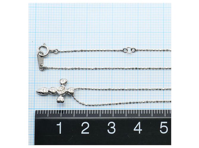 Autre Marque 10K Weißgoldkette mit Diamant Golden - Ansicht 4
