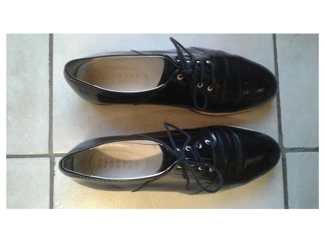 Stuart Weitzman Lackleder Derbys Schwarz - Ansicht 4