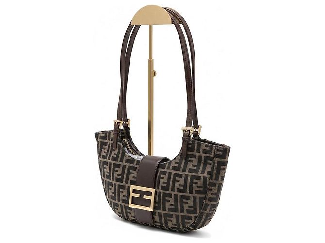 Borsa Hobo Fendi Zucca Marrone Monogramma - vista 8