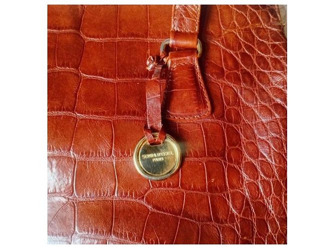 Sonia Rykiel Borsa Tote in Pelle Marrone Effetto Coccodrillo - vista 4